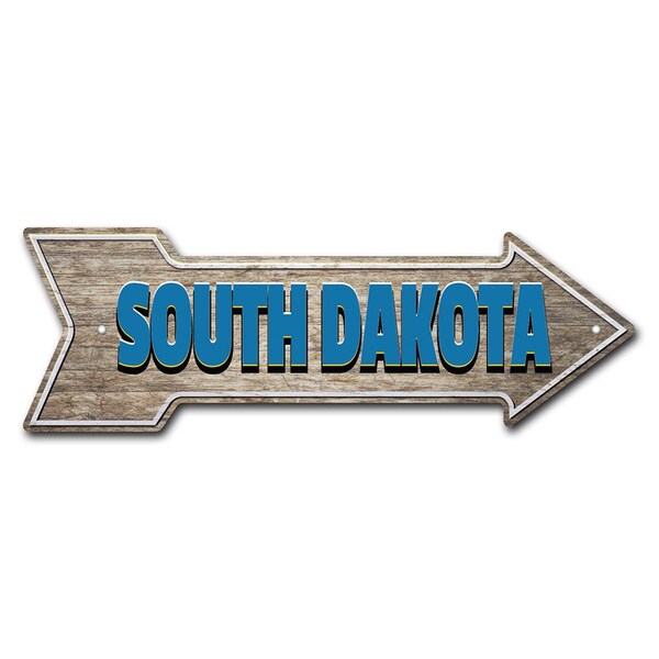 Signmission South Dakota Arrow Sign Funny Home Decor 30in Wide P-ARROW10-999600 - main